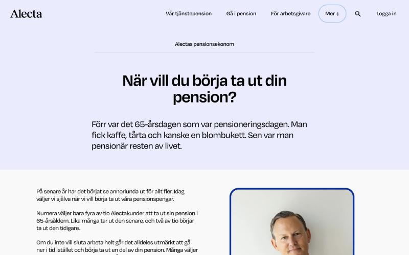 Alectas artikel När vill du börja ta ut din pension?